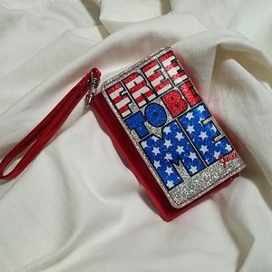 Metallic Patriotic Free To Be Me wallet wristlet Justice
